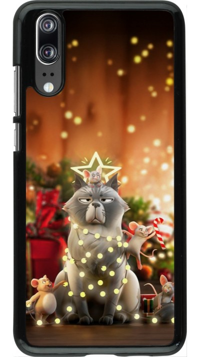 Huawei P20 Case Hülle - Christmas 25 Xmas Cat