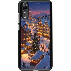 Huawei P20 Case Hülle - Christmas 25 Xmas Village