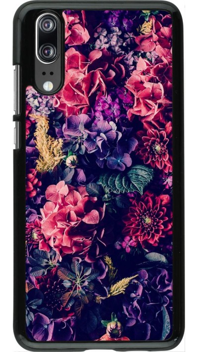 Hülle Huawei P20 - Flowers Dark