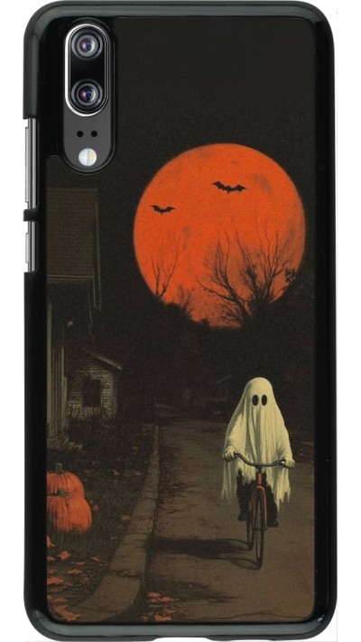 Huawei P20 Case Hülle - Halloween 2025 Ghost on a bicycle