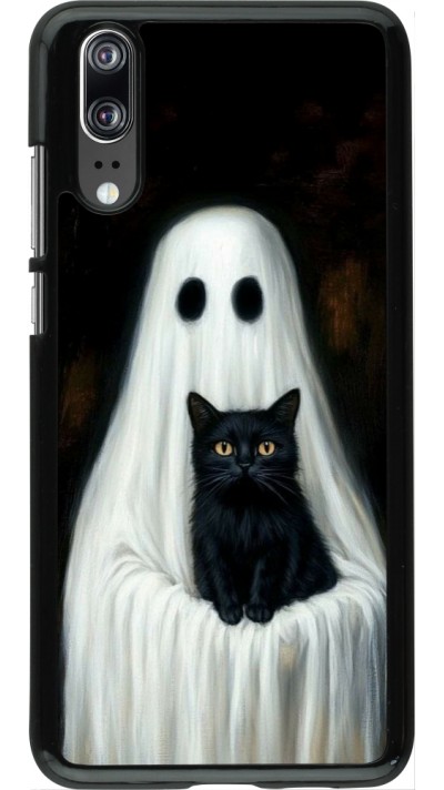 Huawei P20 Case Hülle - Halloween 2025 Ghost with black cat
