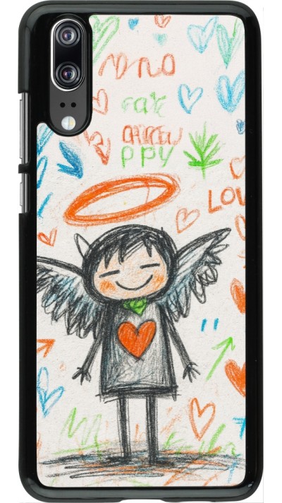 Coque Huawei P20 - Little Angel Sketch Love