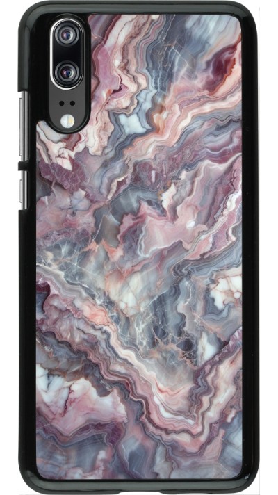 Huawei P20 Case Hülle - Violetter silberner Marmor
