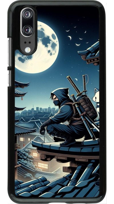 Huawei P20 Case Hülle - Ninja unter dem Mond
