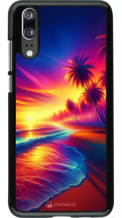 Huawei P20 Case Hülle - Strand Sonnenuntergang auffällig