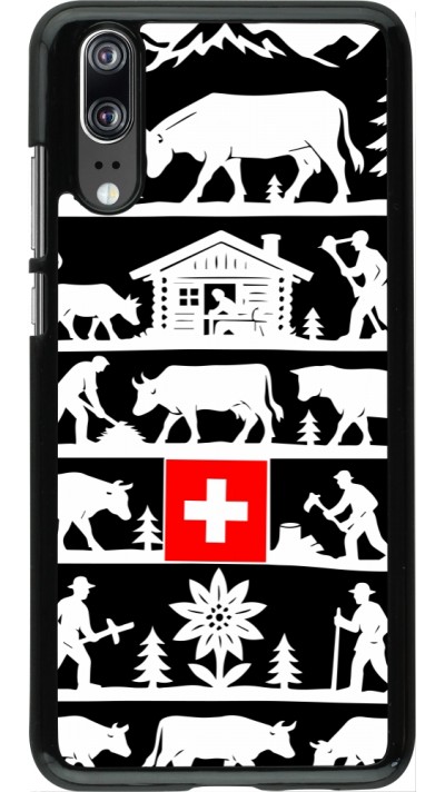 Coque Huawei P20 - Poya Suisse 1 noir