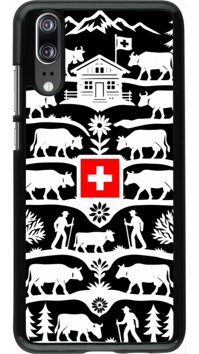 Coque Huawei P20 - Poya Suisse 3 noir