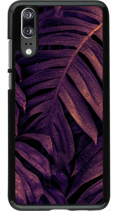Huawei P20 Case Hülle - Purple Light Leaves