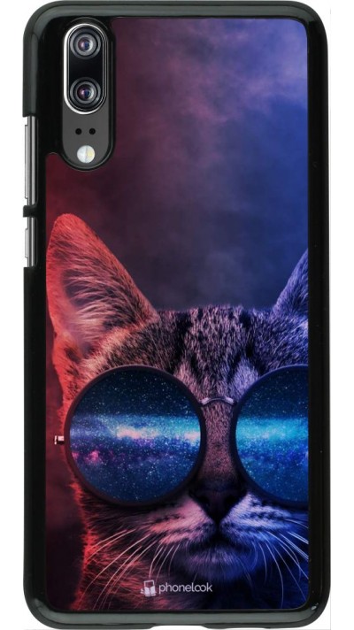Hülle Huawei P20 - Red Blue Cat Glasses