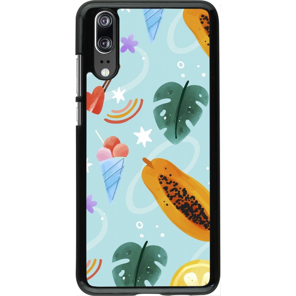 Huawei P20 Case Hülle - Summer 2025 Pattern papaya
