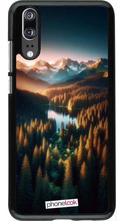 Huawei P20 Case Hülle - Sonnenuntergang Waldsee