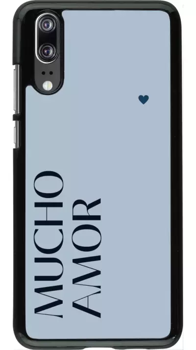 Huawei P20 Case Hülle - Valentine 2024 mucho amor azul