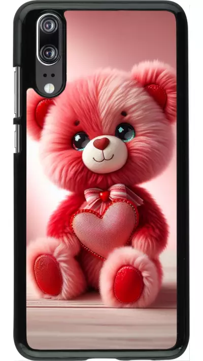 Huawei P20 Case Hülle - Valentin 2024 Rosaroter Teddybär