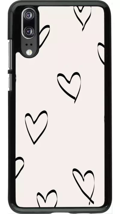 Huawei P20 Case Hülle - Valentine 2023 minimalist hearts