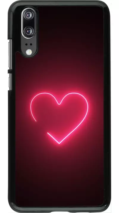 Huawei P20 Case Hülle - Valentine 2023 single neon heart