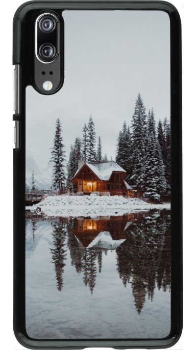 Huawei P20 Case Hülle - Winter 25 Winter house forest afternoon