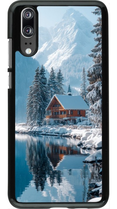 Huawei P20 Case Hülle - Winter 25 Winter house forest day