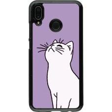 Huawei P20 Lite Case Hülle - Chat auf lila Hintergrund