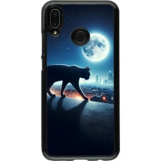 Huawei P20 Lite Case Hülle - Schwarze Katze unter dem Vollmond