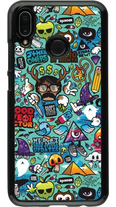 Huawei P20 Lite Case Hülle - Mixed Cartoons Turquoise