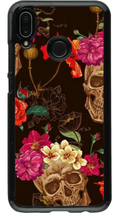 Hülle Huawei P20 Lite - Skulls and flowers