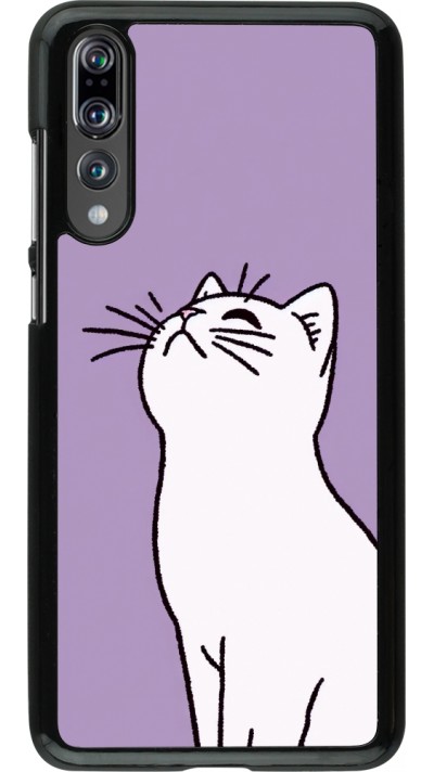 Huawei P20 Pro Case Hülle - Chat auf lila Hintergrund