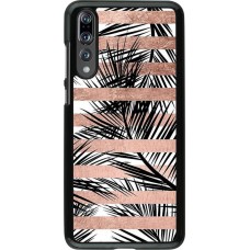 Hülle Huawei P20 Pro - Palm trees gold stripes