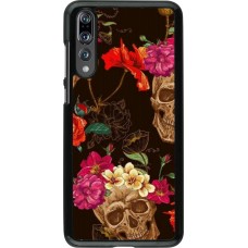 Hülle Huawei P20 Pro - Skulls and flowers