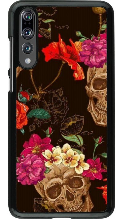 Hülle Huawei P20 Pro - Skulls and flowers