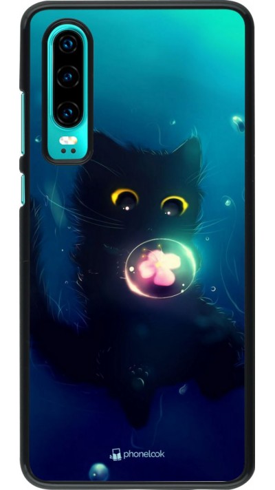 Hülle Huawei P30 - Cute Cat Bubble