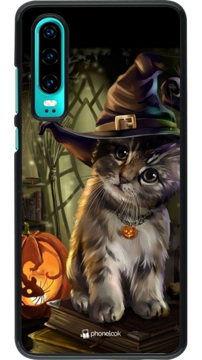 Hülle Huawei P30 - Halloween 21 Witch cat