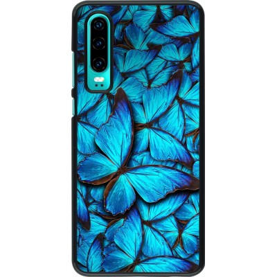 Hülle Huawei P30 - Papillon - Bleu