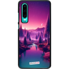 Huawei P30 Case Hülle - Lila-rosa Landschaft
