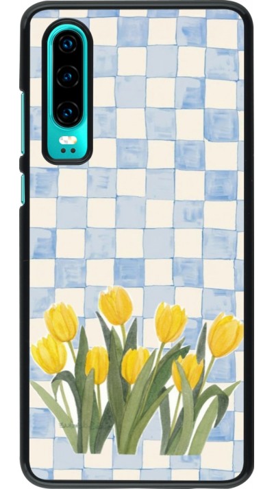 Huawei P30 Case Hülle - Blue vichy tulips 2026