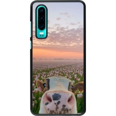 Huawei P30 Case Hülle - Cow with tulips 2026