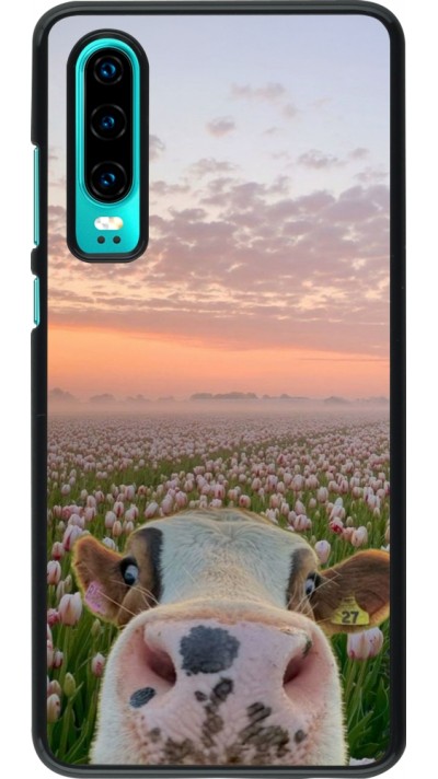 Huawei P30 Case Hülle - Cow with tulips 2026