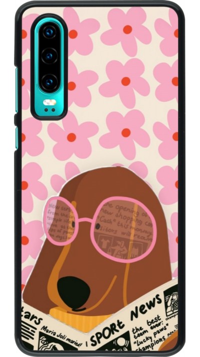 Huawei P30 Case Hülle - Dog with newspaper 2026