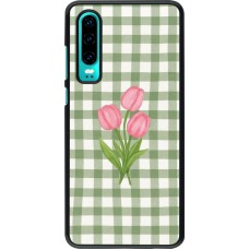 Huawei P30 Case Hülle - Green vichy tulips 2026