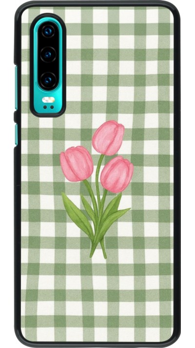 Huawei P30 Case Hülle - Green vichy tulips 2026
