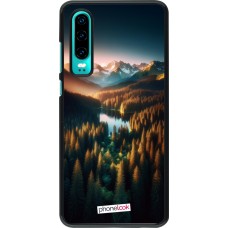Huawei P30 Case Hülle - Sonnenuntergang Waldsee