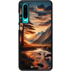 Huawei P30 Case Hülle - Tal Sonnenuntergang Hirsch Baum