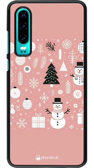 Huawei P30 Case Hülle - Weihnachten 2024 Rose Schneemann Weihnachten