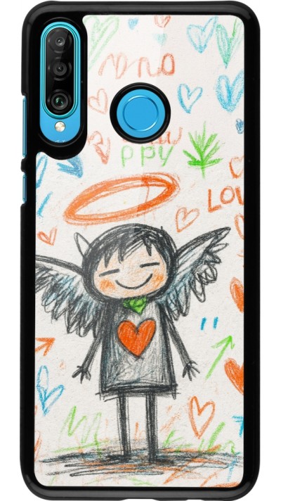 Coque Huawei P30 Lite - Little Angel Sketch Love