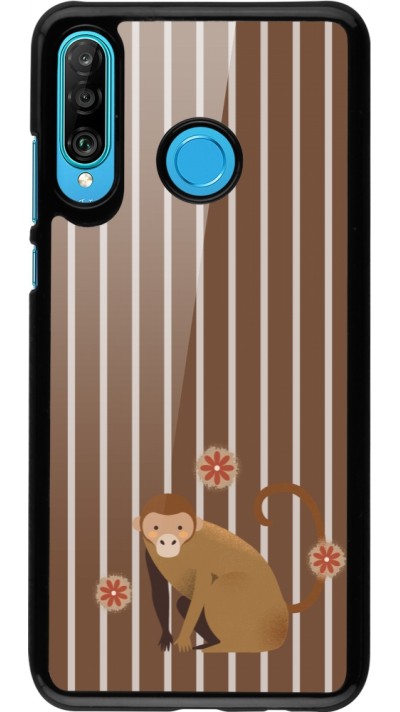 Huawei P30 Lite Case Hülle - Monkey with stripes