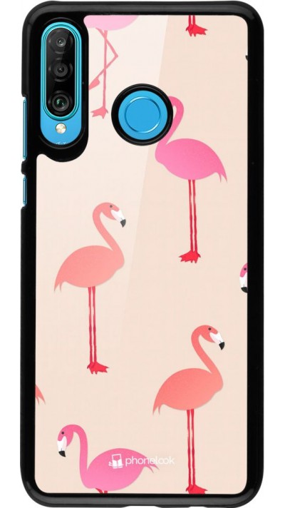 Hülle Huawei P30 Lite - Pink Flamingos Pattern