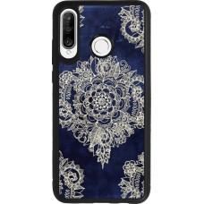 Huawei P30 Lite Case Hülle - Silikon schwarz Cream Flower Moroccan