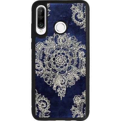 Huawei P30 Lite Case Hülle - Silikon schwarz Cream Flower Moroccan