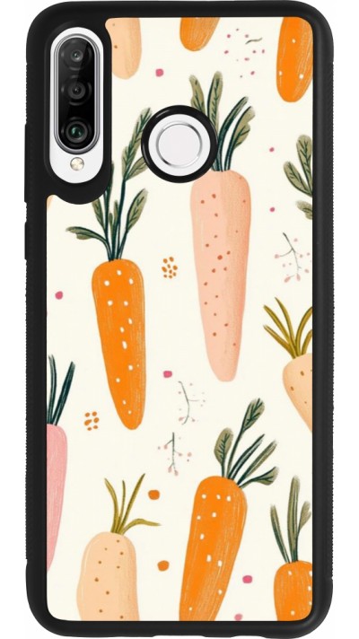 Huawei P30 Lite Case Hülle - Silikon schwarz Easter 2026 Illustration carrots