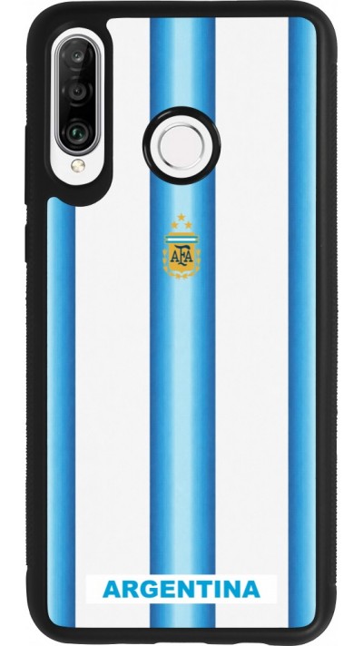 Huawei P30 Lite Case Hülle - Silikon schwarz Argentinien 2026 personalisierbares Fussballtrikot