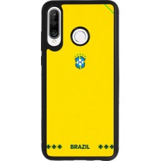 Huawei P30 Lite Case Hülle - Silikon schwarz Brasilien 2026 personalisierbares Fussballtrikot
